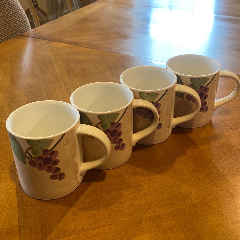 Mikasa Set of 4 Mugs Chablis Pattern